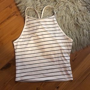 ROMWE Cropped Striped Tank Top